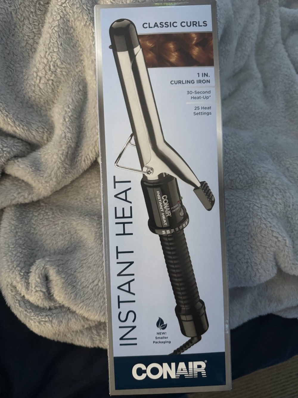 Conair Classic Curls 1" Instant Heat Curling Iron - Black/Silver